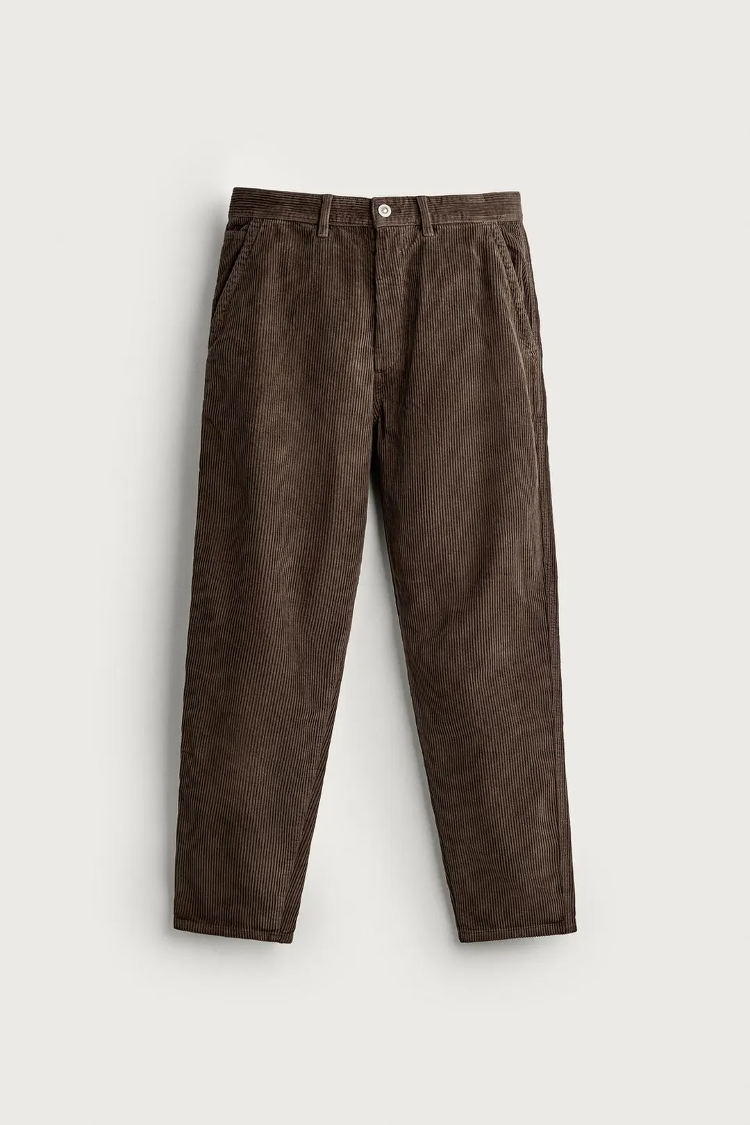 Вельветовые брюки морковного кроя с эффектом стирки, Zara