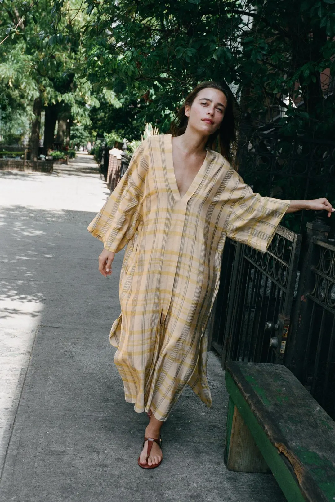 Платье длинное в клетку, Zara