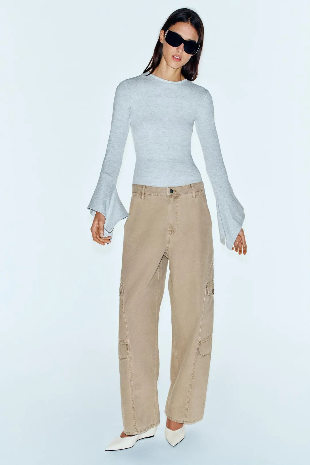 Футболка с рукавами-оборками, Zara