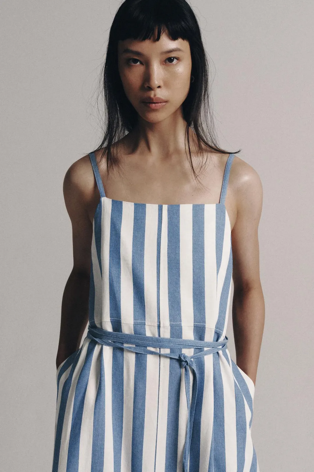 Платье миди в полоску ZW Collection, Zara