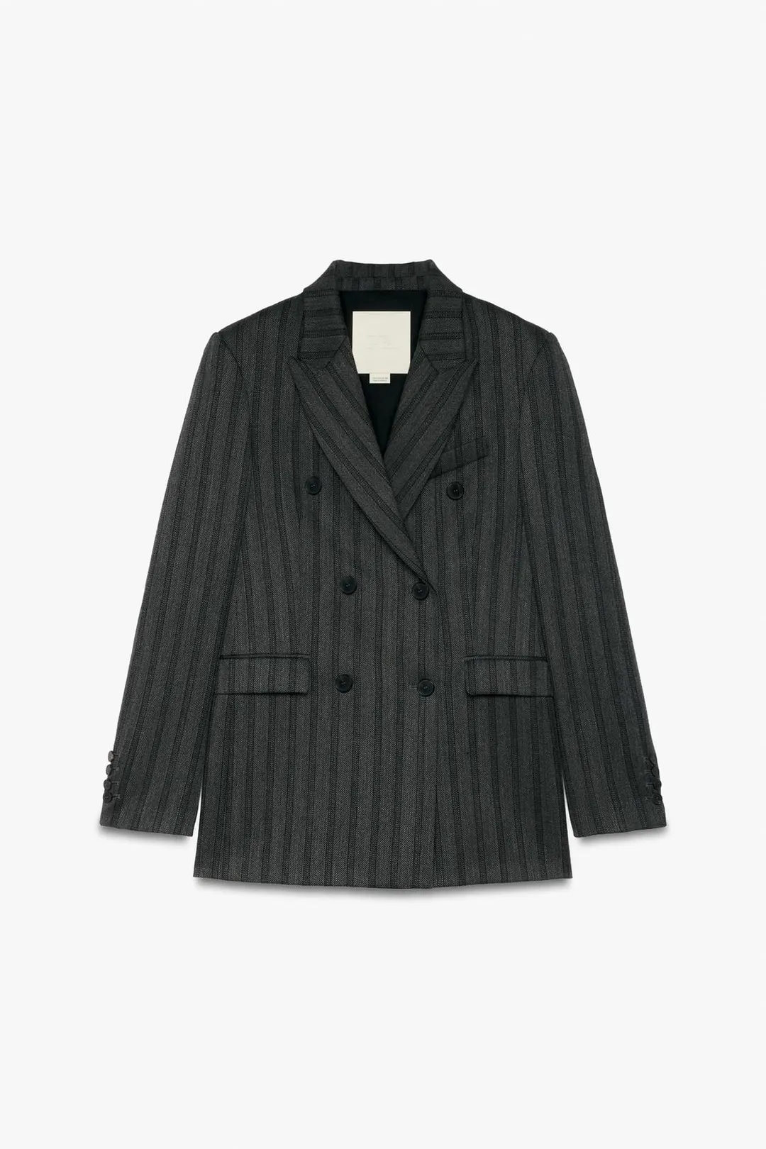 Прямой жакет из 100% шерсти в елочку ZW Collection, Zara