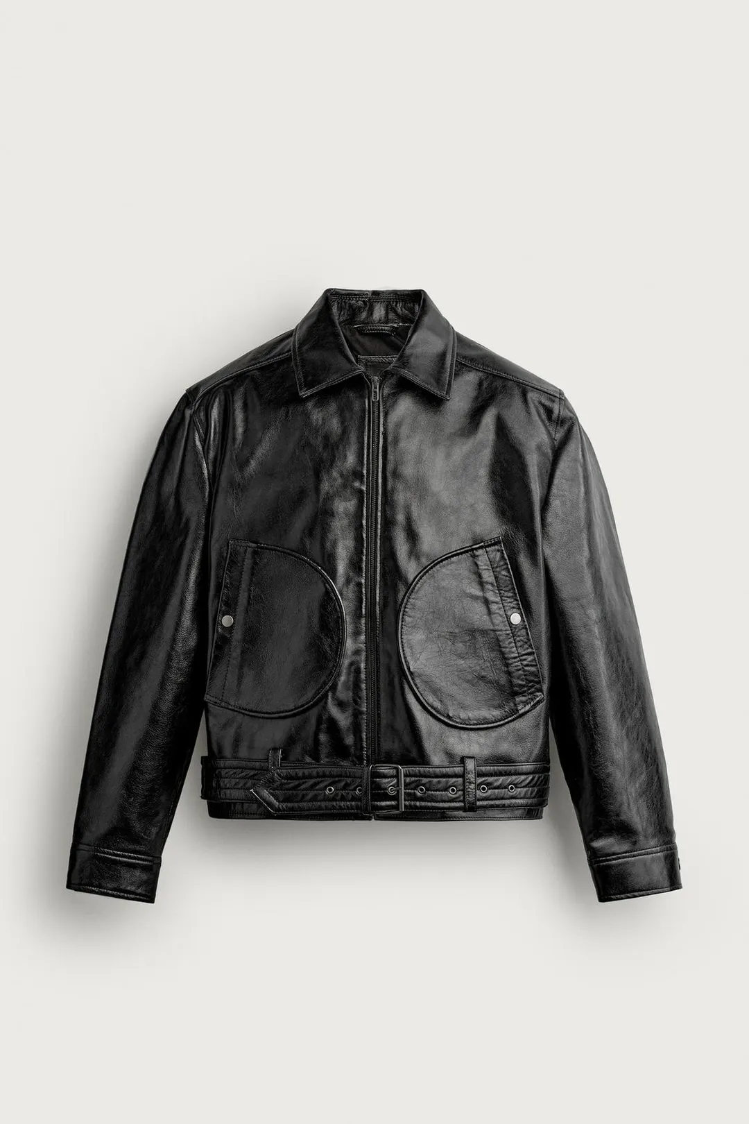 Куртка укороченная из кожи, Zara