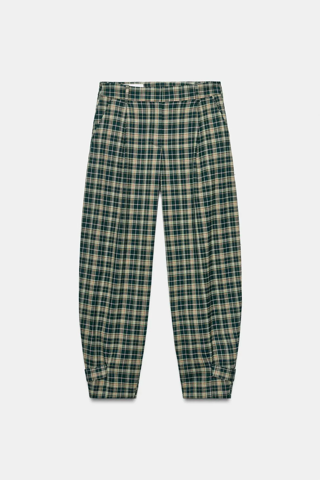 Брюки в клетку с хлястиками по низу, Zara