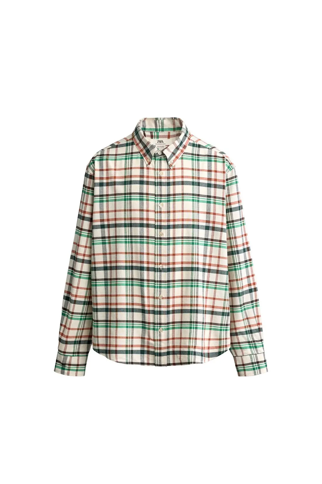 Рубашка свободного кроя в клетку, Zara