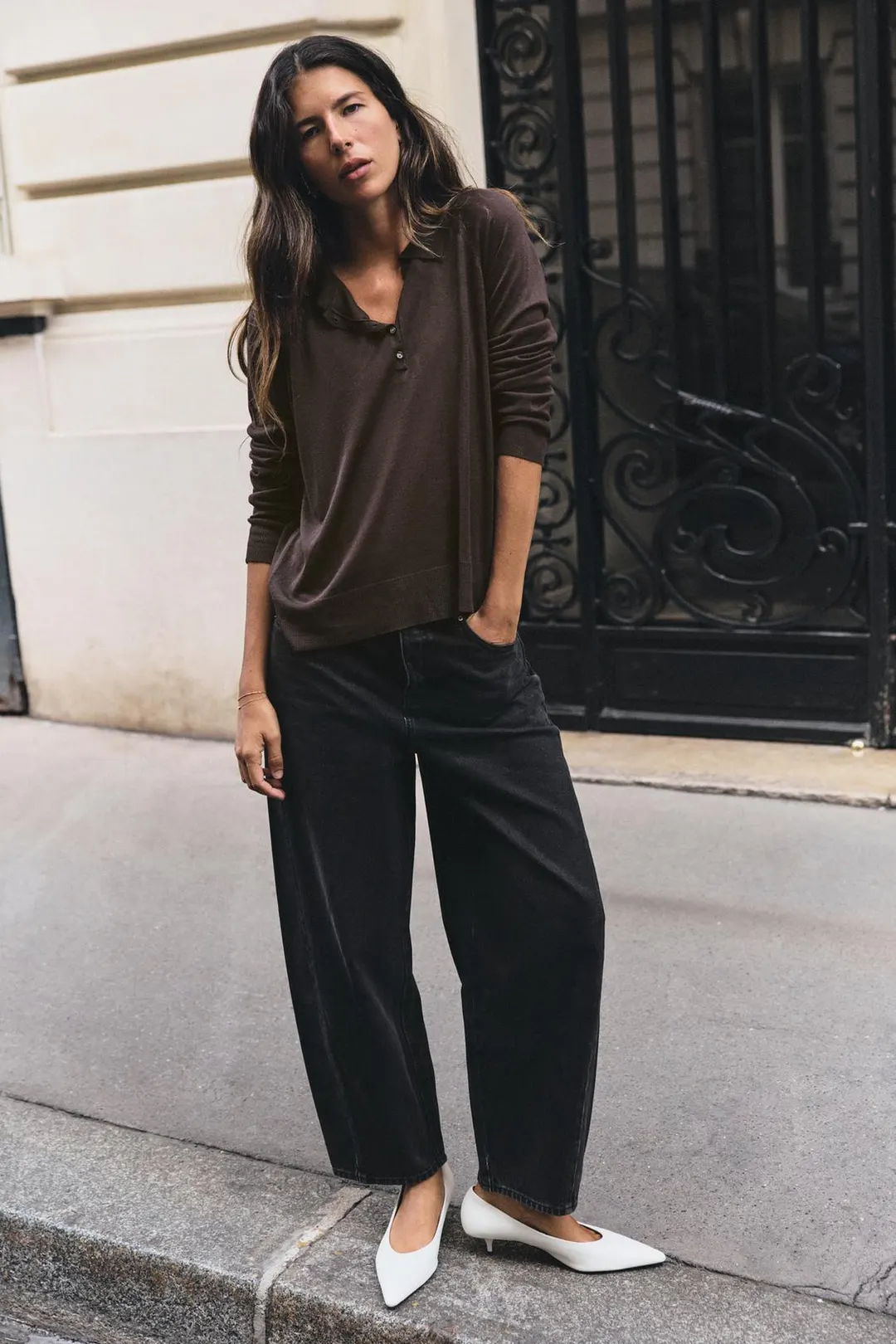 Вязаное однотонное поло, Zara