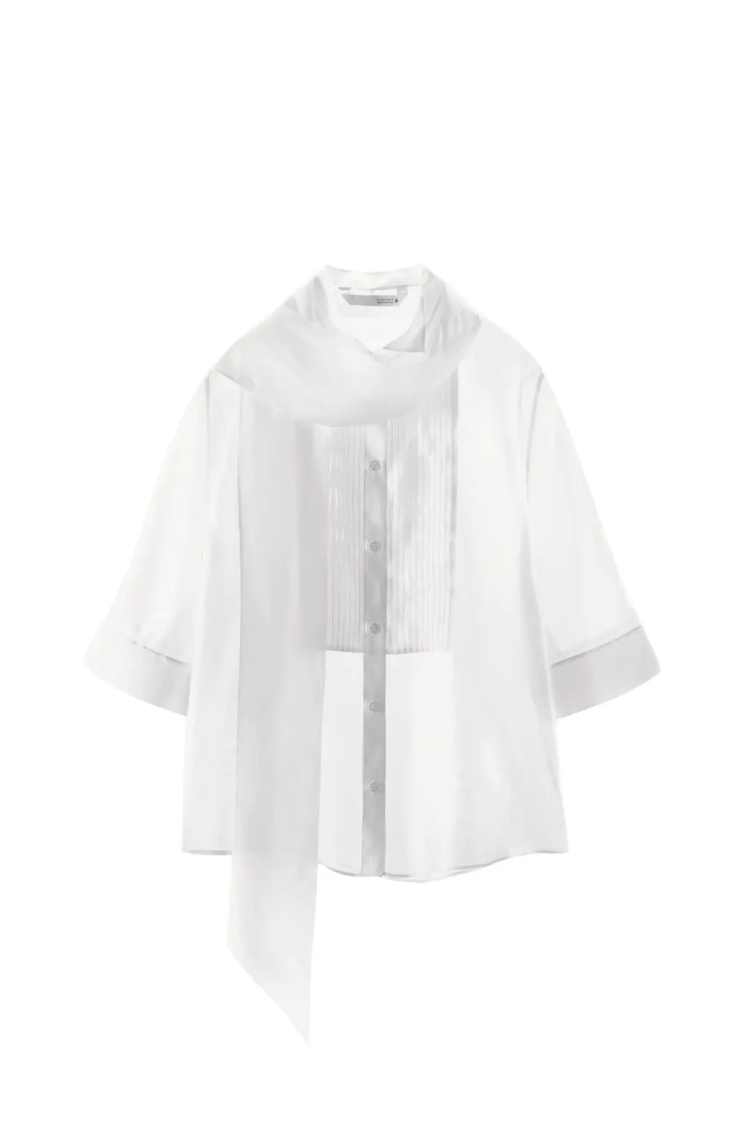 Рубашка с короткими рукавами и завязкой ZW Collection, Zara