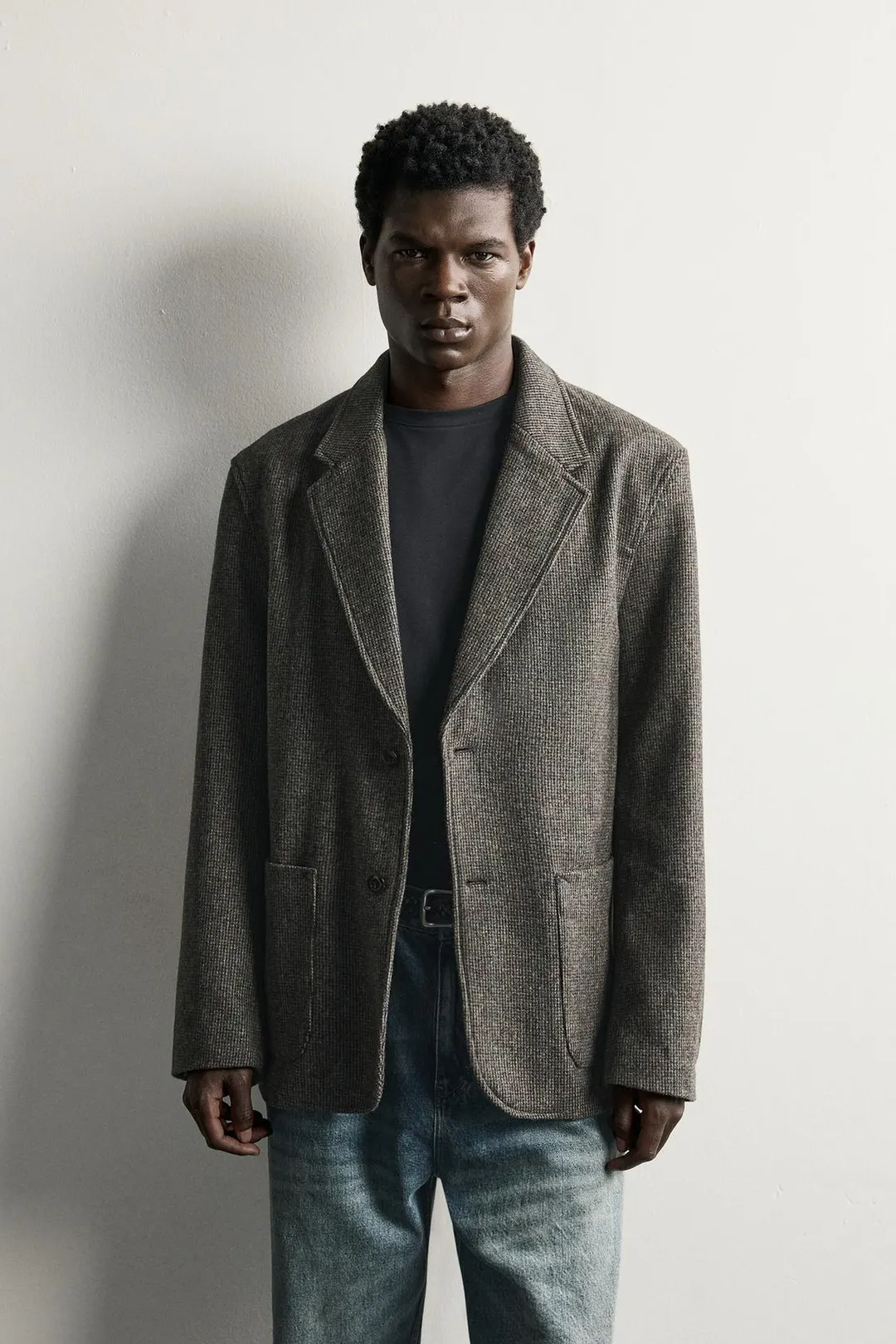 Жакет в клетку из 100% шерсти, Zara