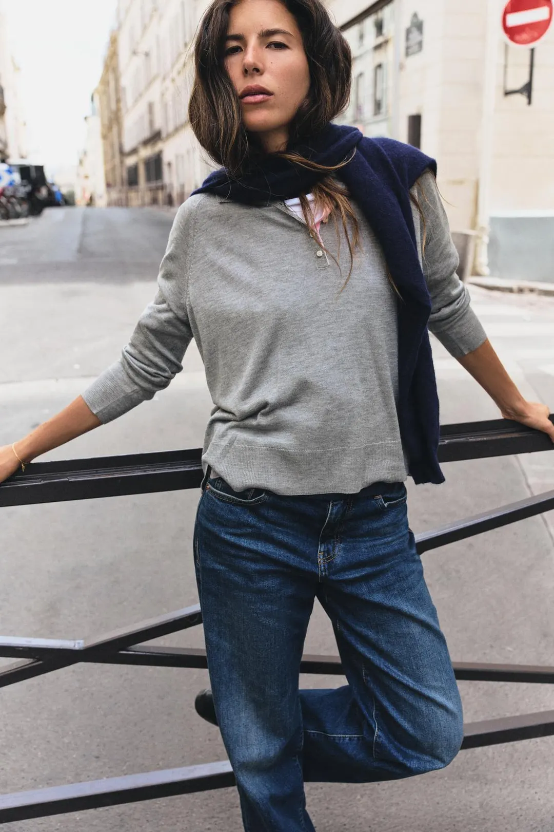 Однотонный вязаный свитер-поло, Zara