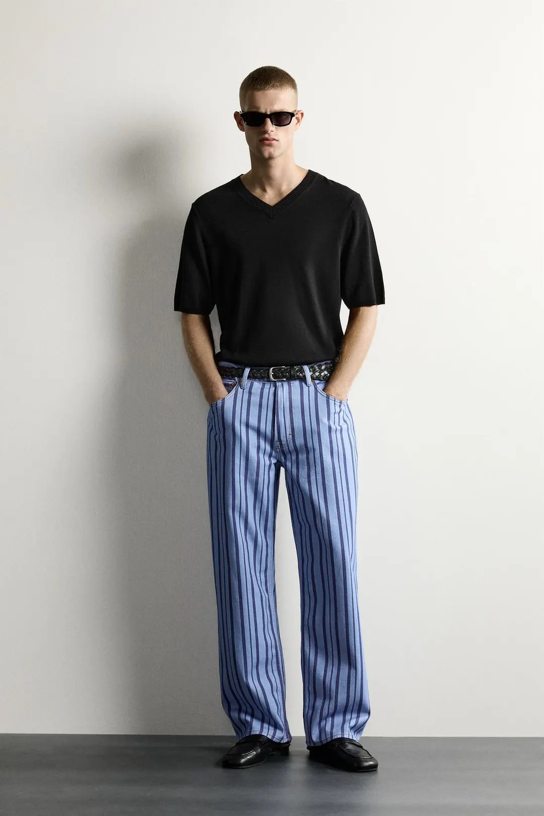 Брюки прямого кроя в полоску, Zara