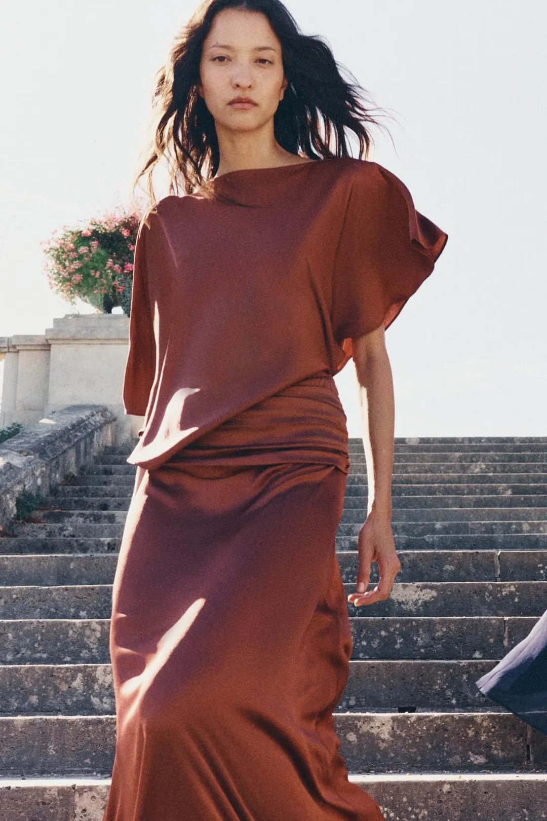 Платье длинное атласное ZW Collection, Zara