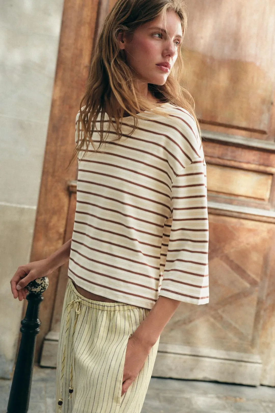 Футболка в контрастную полоску, Zara