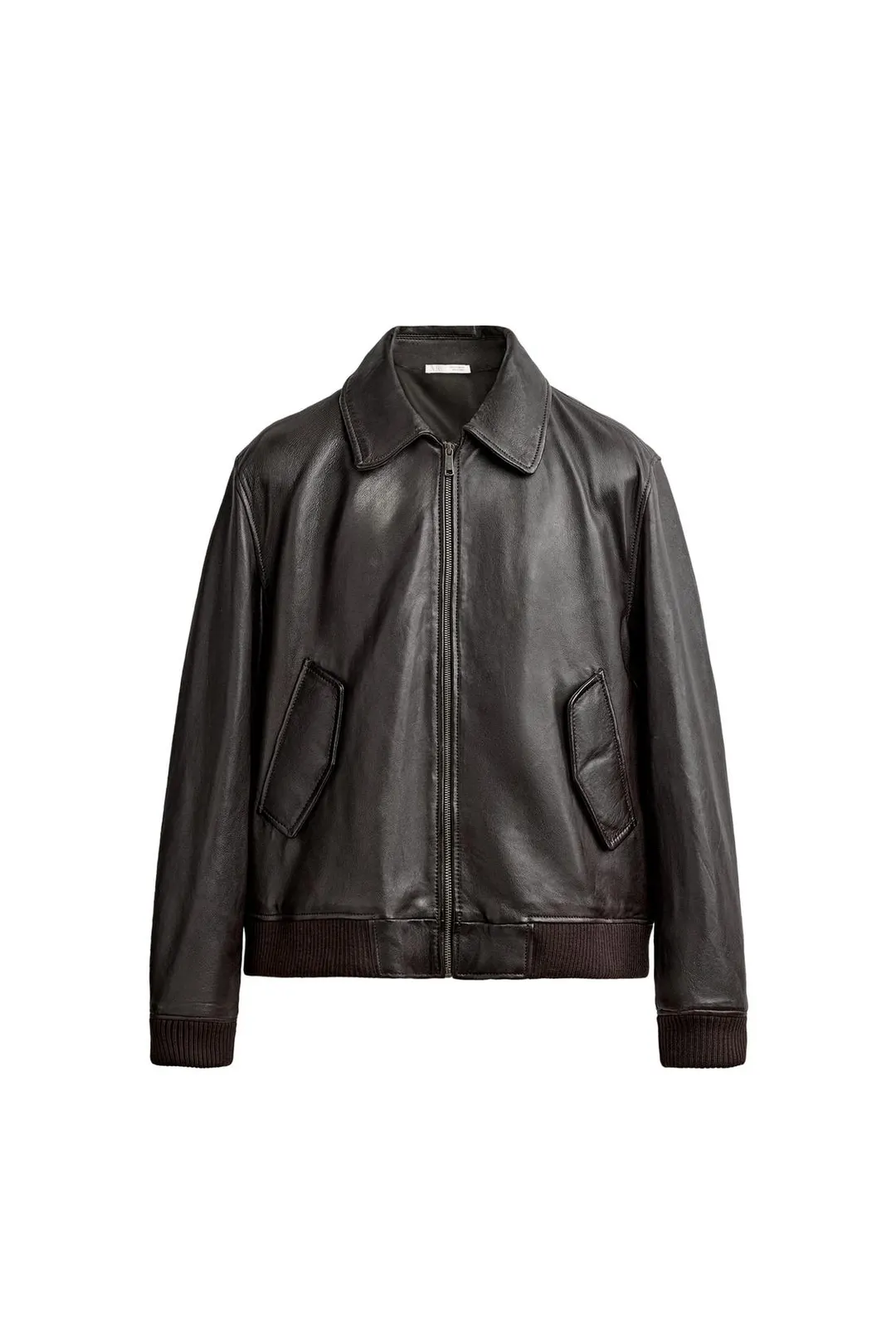 Куртка кожаная стандартного кроя, Zara