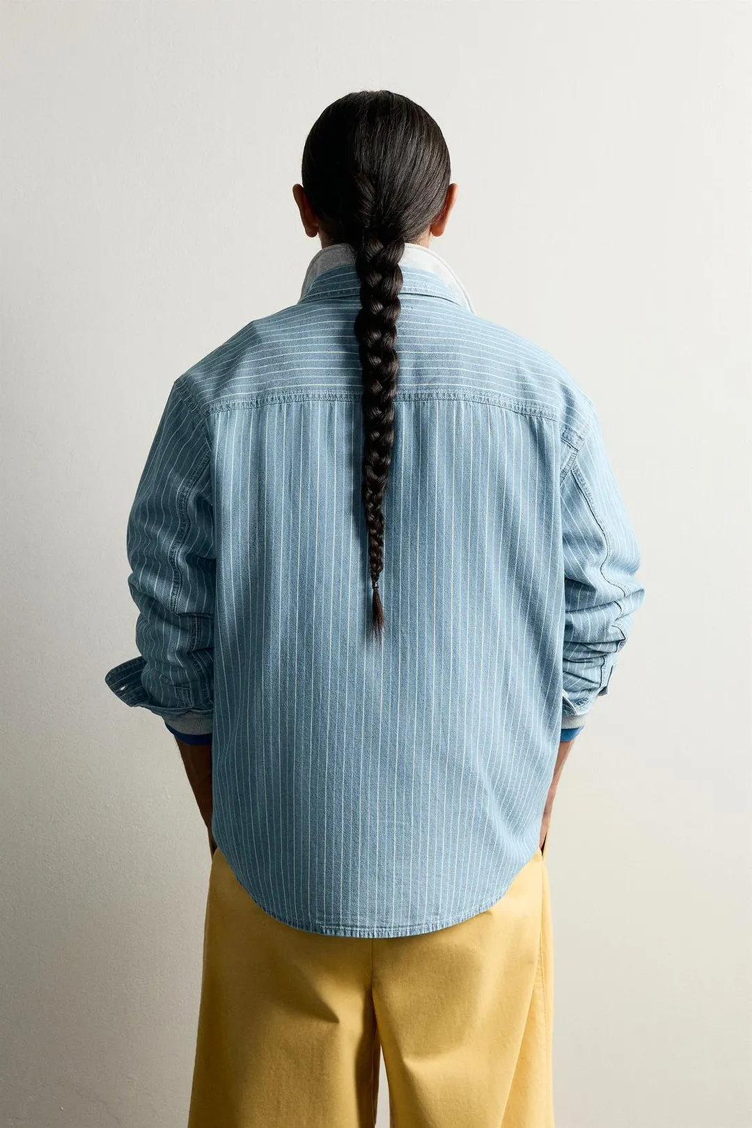 Рубашка джинсовая в полоску FRUIT OF THE LOOM™, Zara