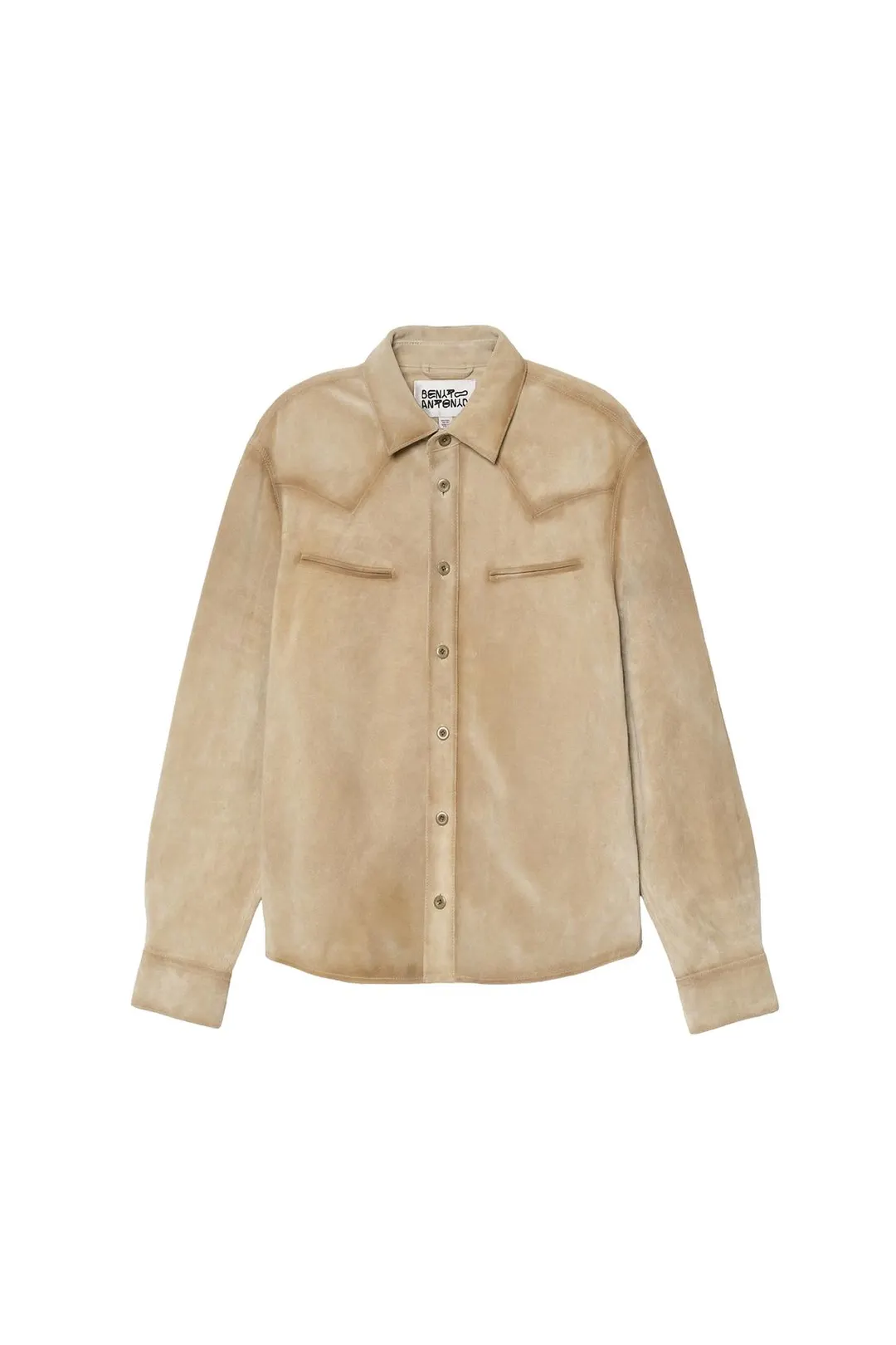 Рубашка верхняя прямого кроя из замши, Zara