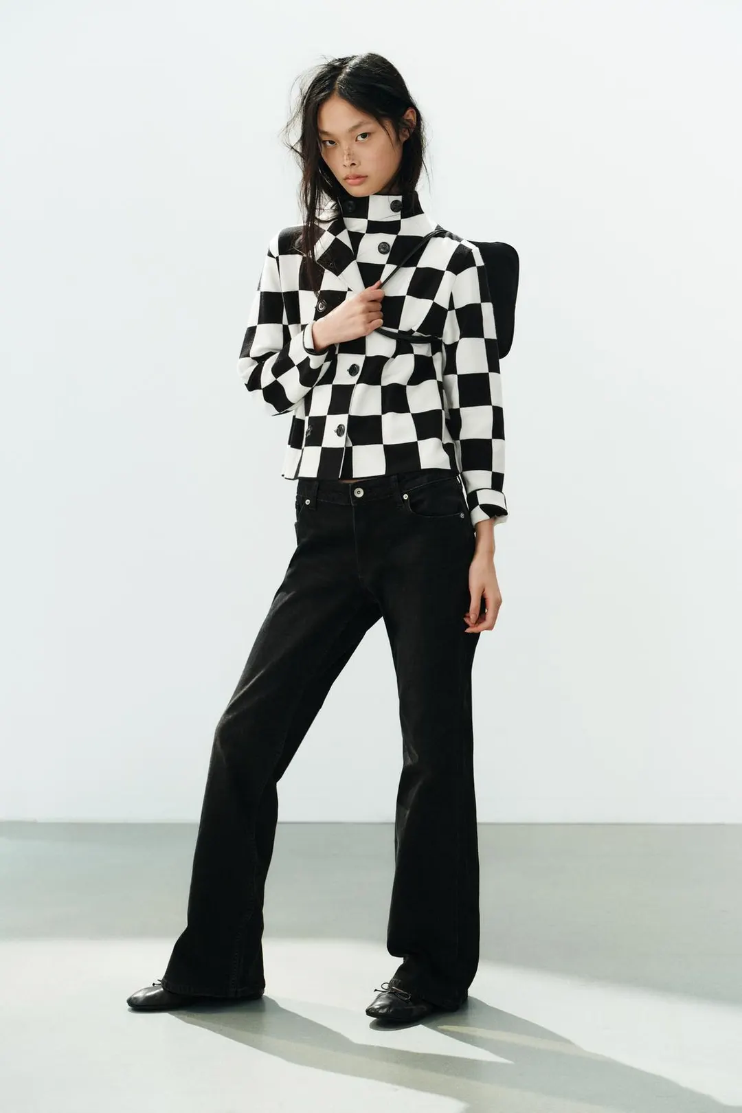 Вязаная куртка в клетку, Zara