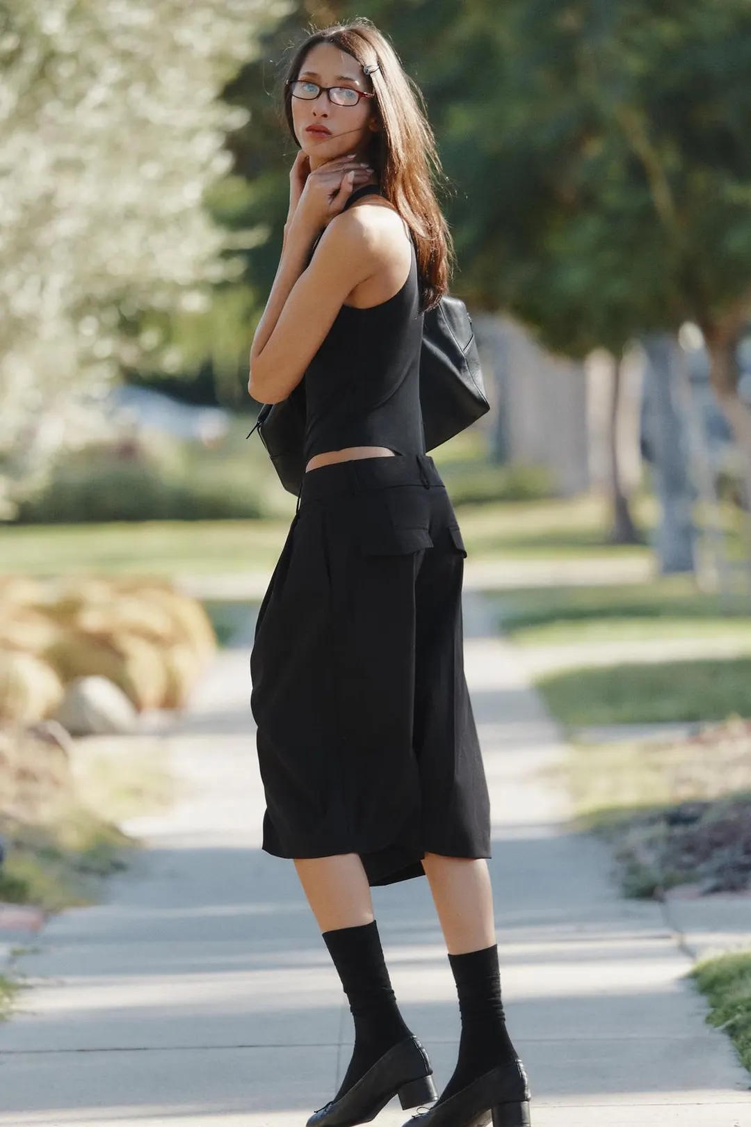 Удлиненные бермуды со складками, Zara