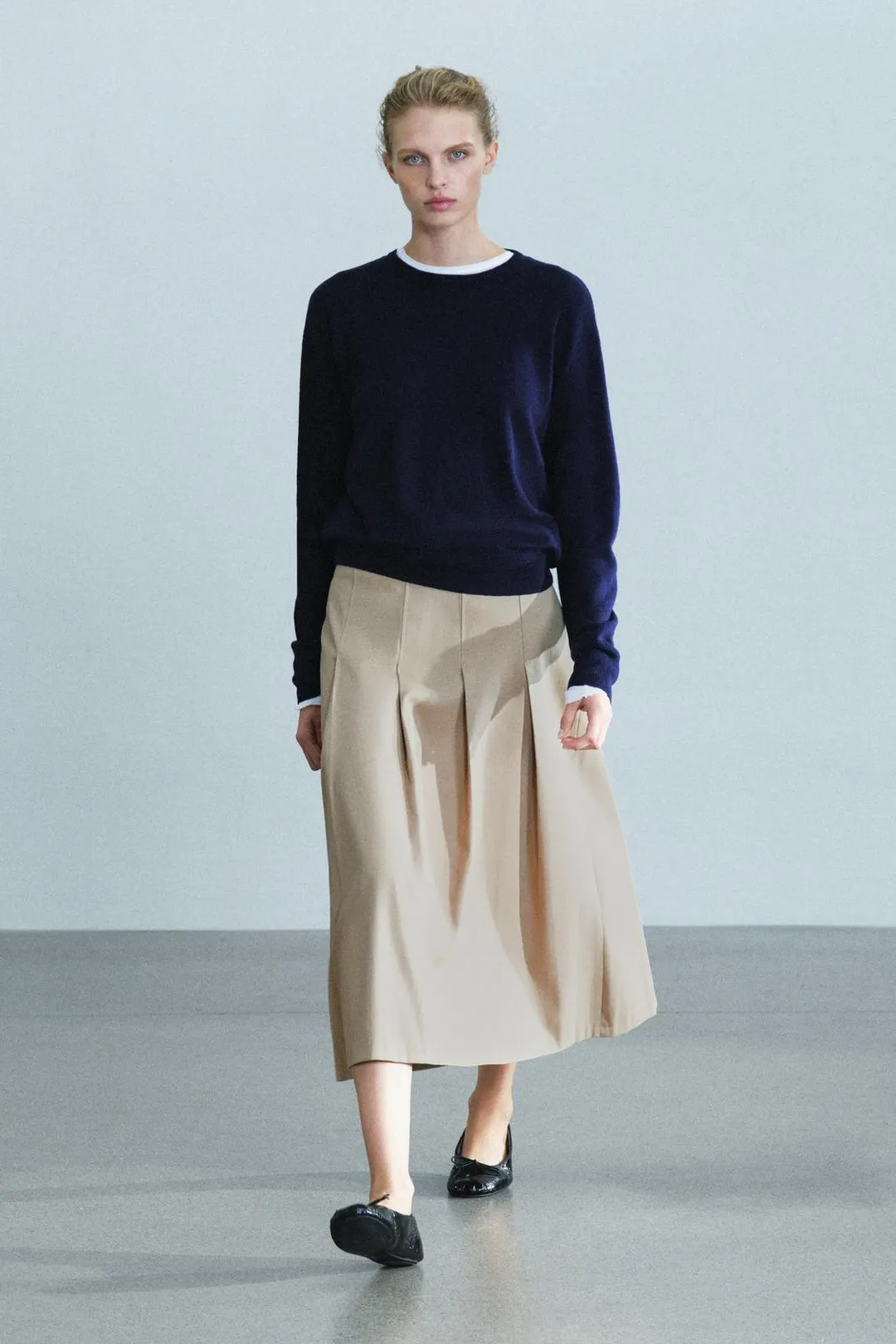 Юбка миди со складками ZW Collection, Zara
