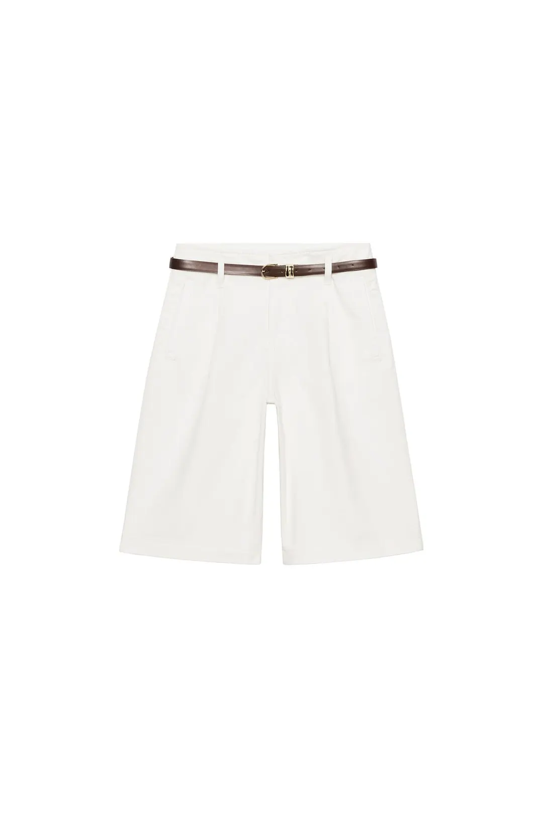 Шорты бермуды со складками и поясом, Zara