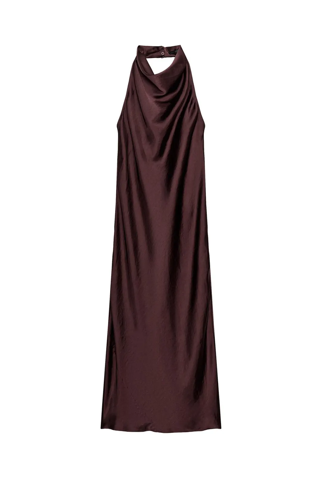 Атласное платье миди халтер ZW Collection, Zara