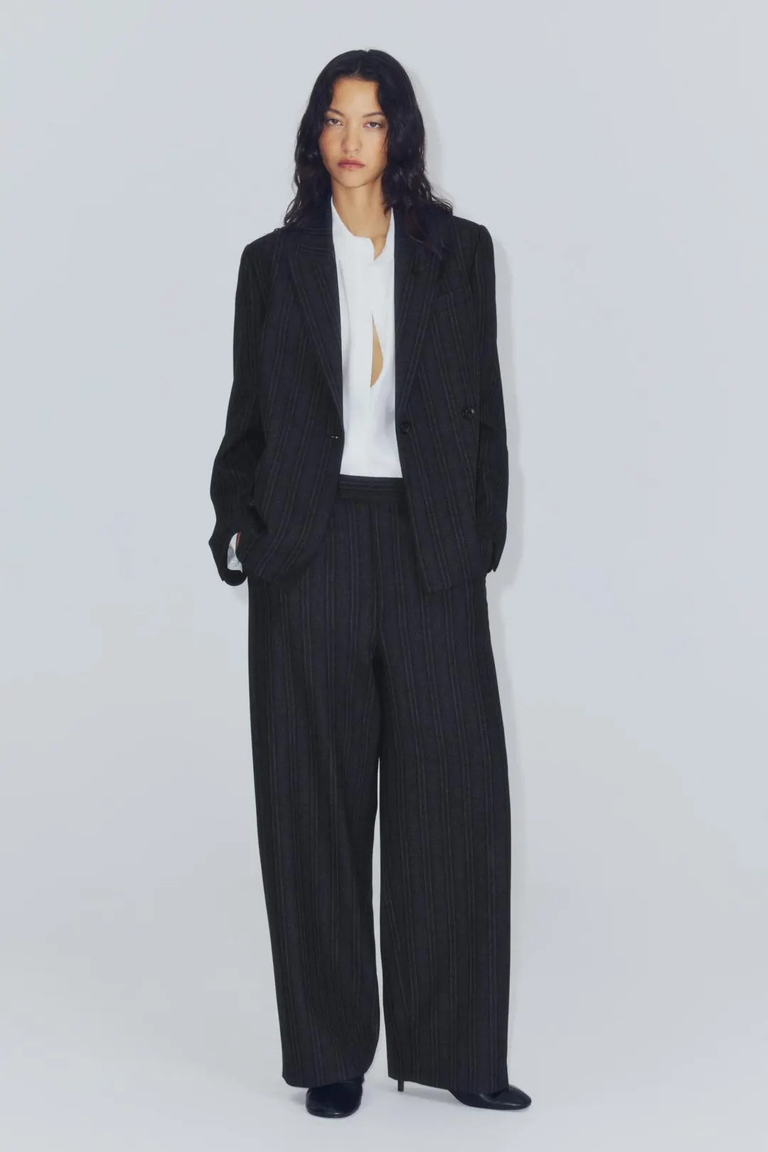 Брюки-баллоны ZW Collection в полоску, Zara
