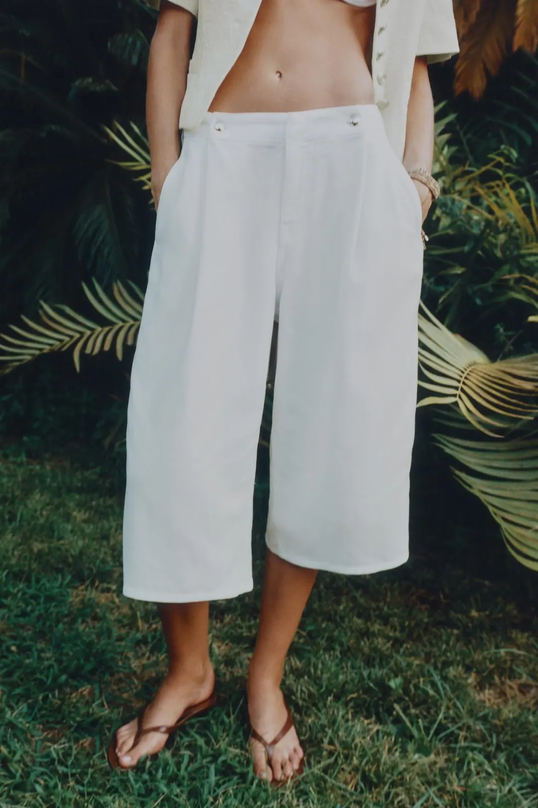 Длинные джинсовые бермуды с пуговицами Z1975, Zara
