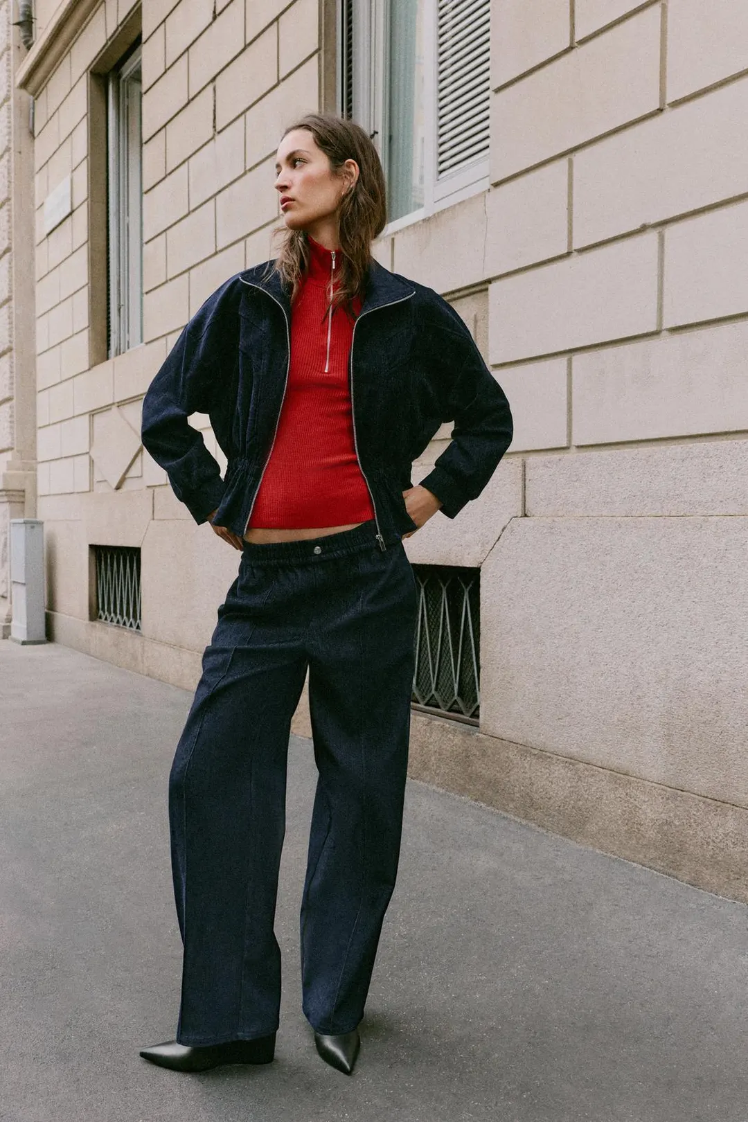 Брюки широкого кроя с эластичным поясом, Zara