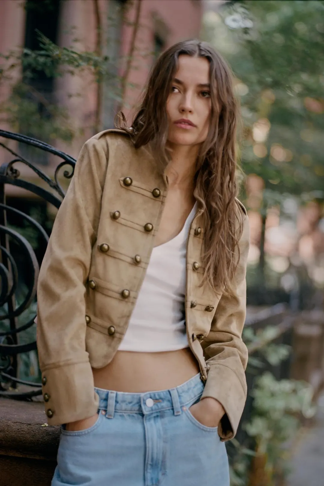 Куртка из искусственной замши с застежкой на узелки, Zara