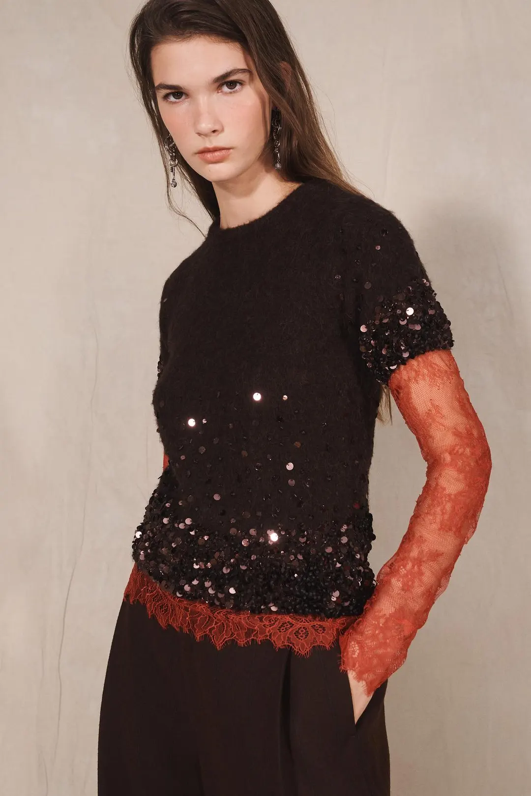 Свитер из смесовой шерсти и альпаки с пайетками Limited Edition, Zara