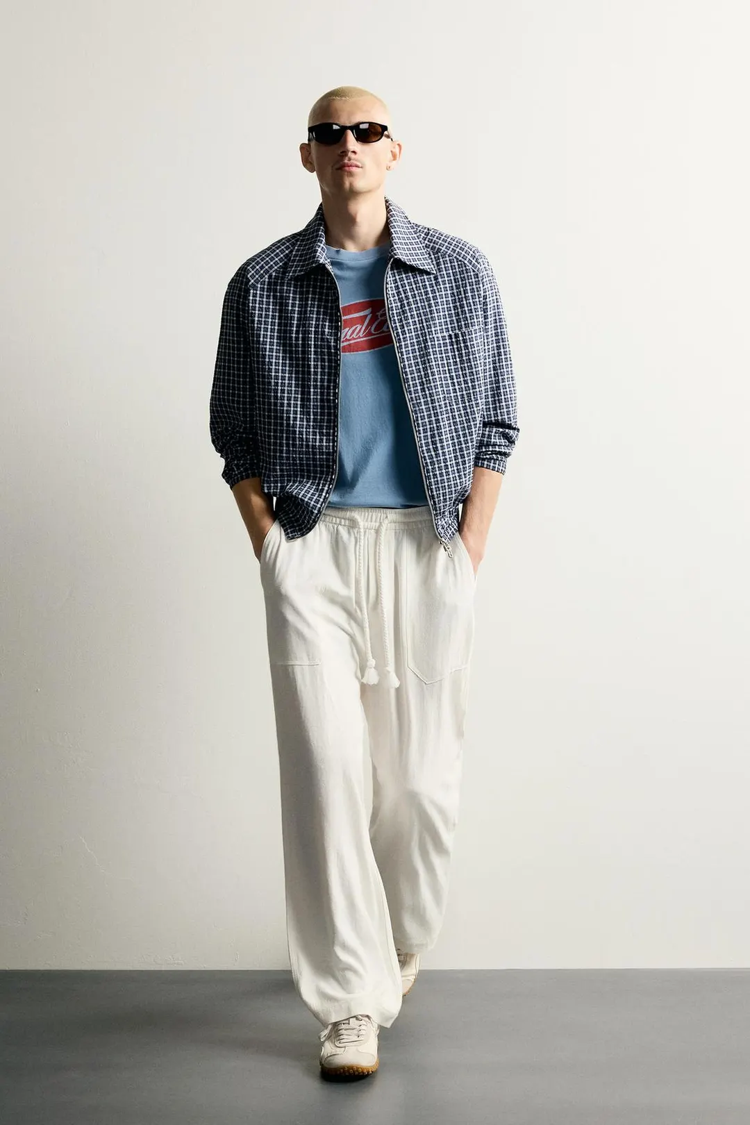 Брюки свободного кроя из вискозы и льна, Zara
