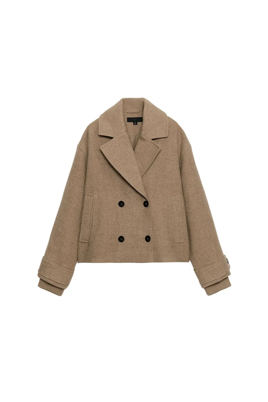 Пальто короткое мягкое двубортное, Zara