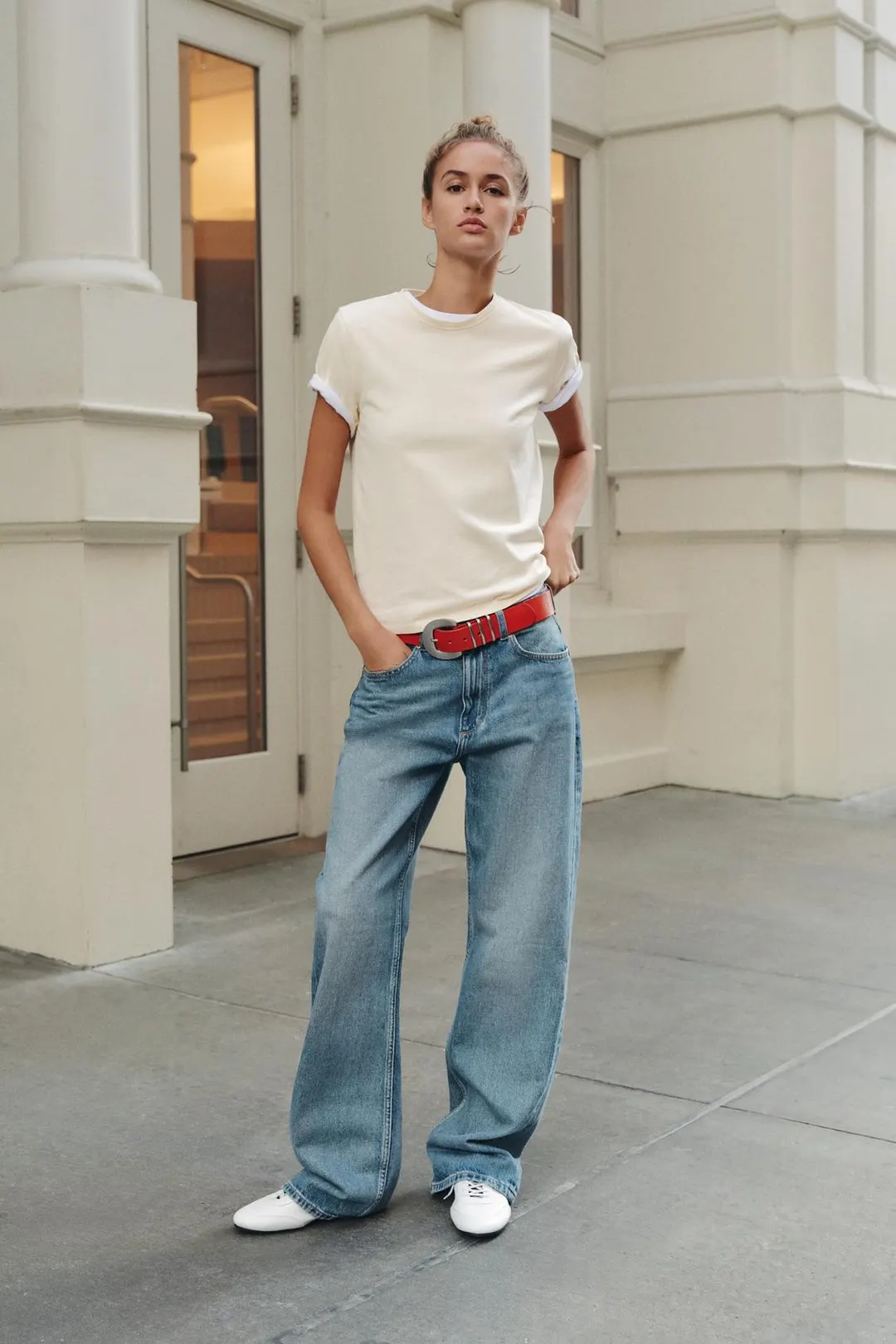 Футболка из фактурного хлопка, Zara