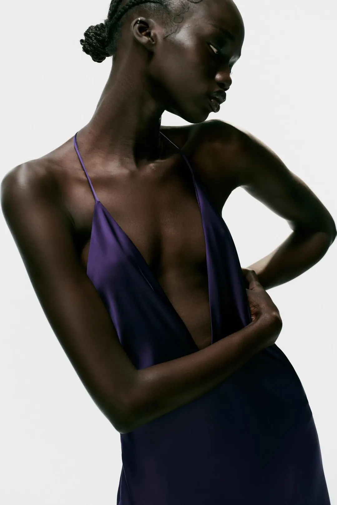 Платье длинное атласное, Zara
