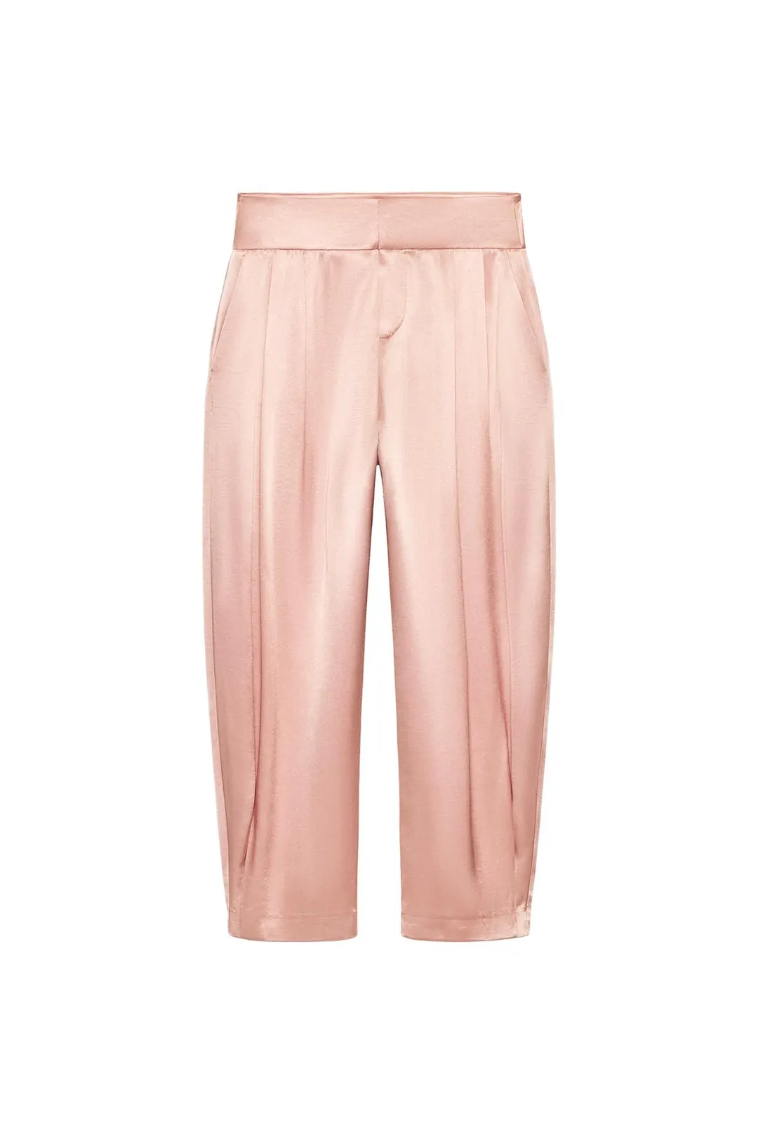 Брюки атласные плиссированные, Zara