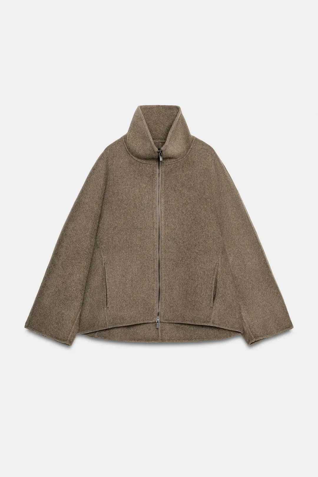 Короткое пальто из смесовой шерсти ZW Collection, Zara