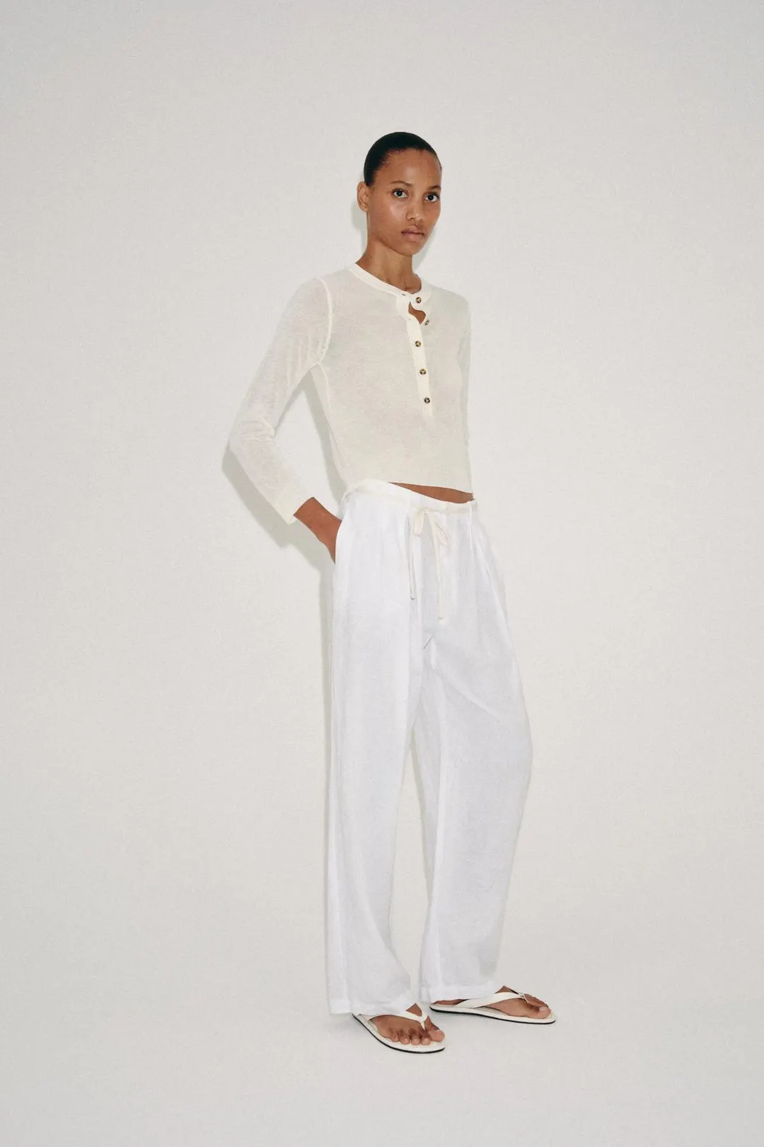 Трикотажный джемпер хенли, Zara