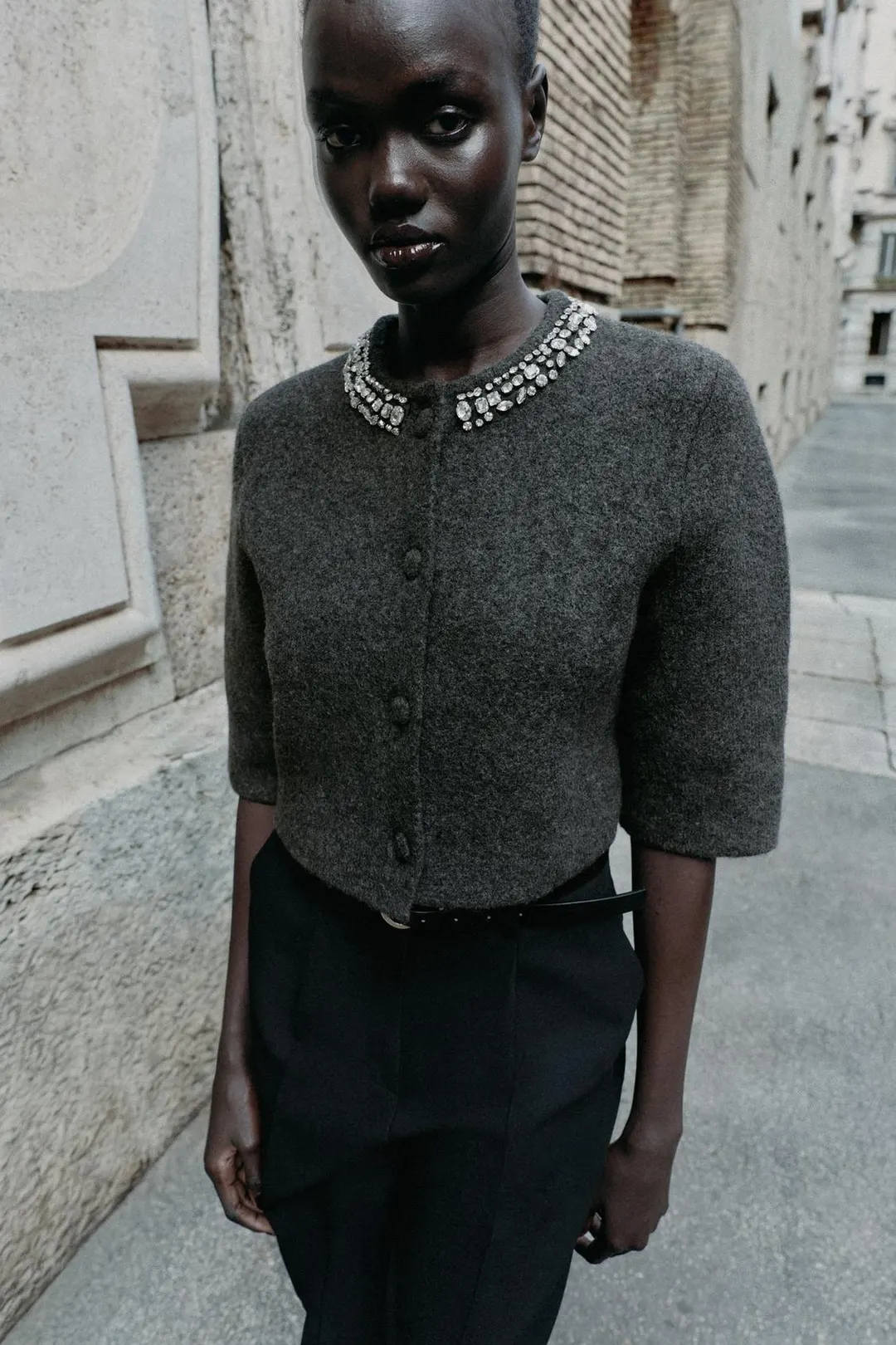 Кардиган с декоративными бусинами, Zara