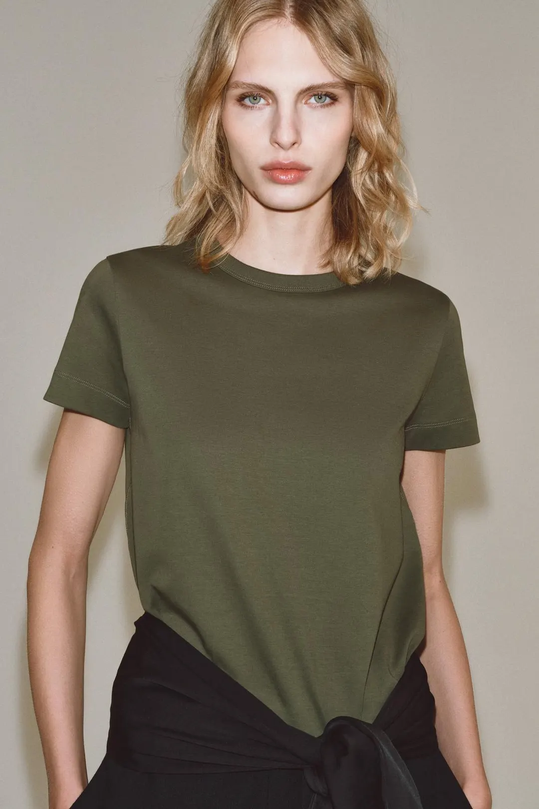 Футболка из интерлока с короткими рукавами, Zara