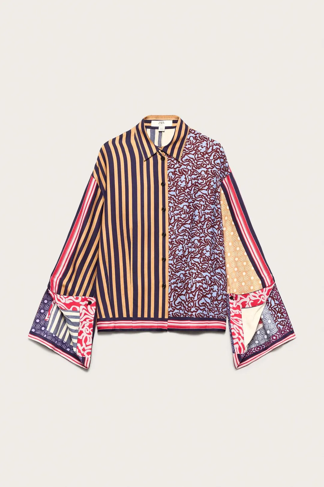 Рубашка комбинированная с принтом Limited Edition, Zara