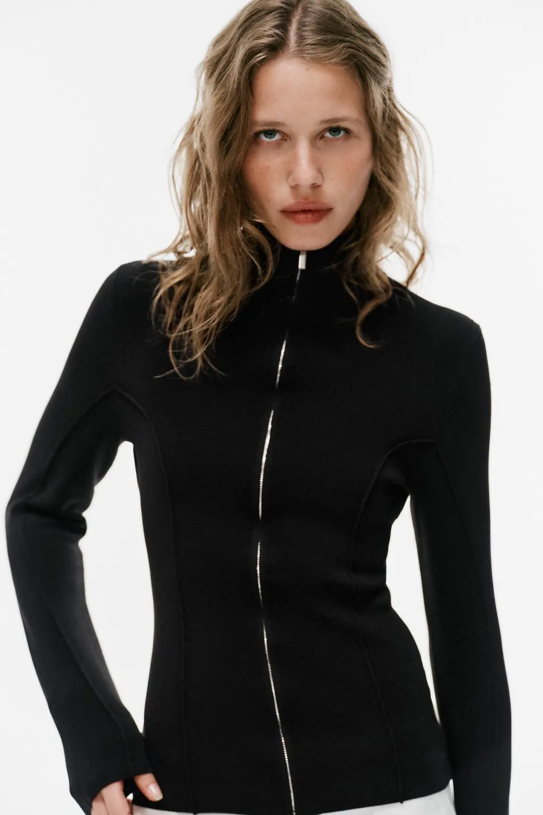 Вязаный кардиган на молнии, Zara