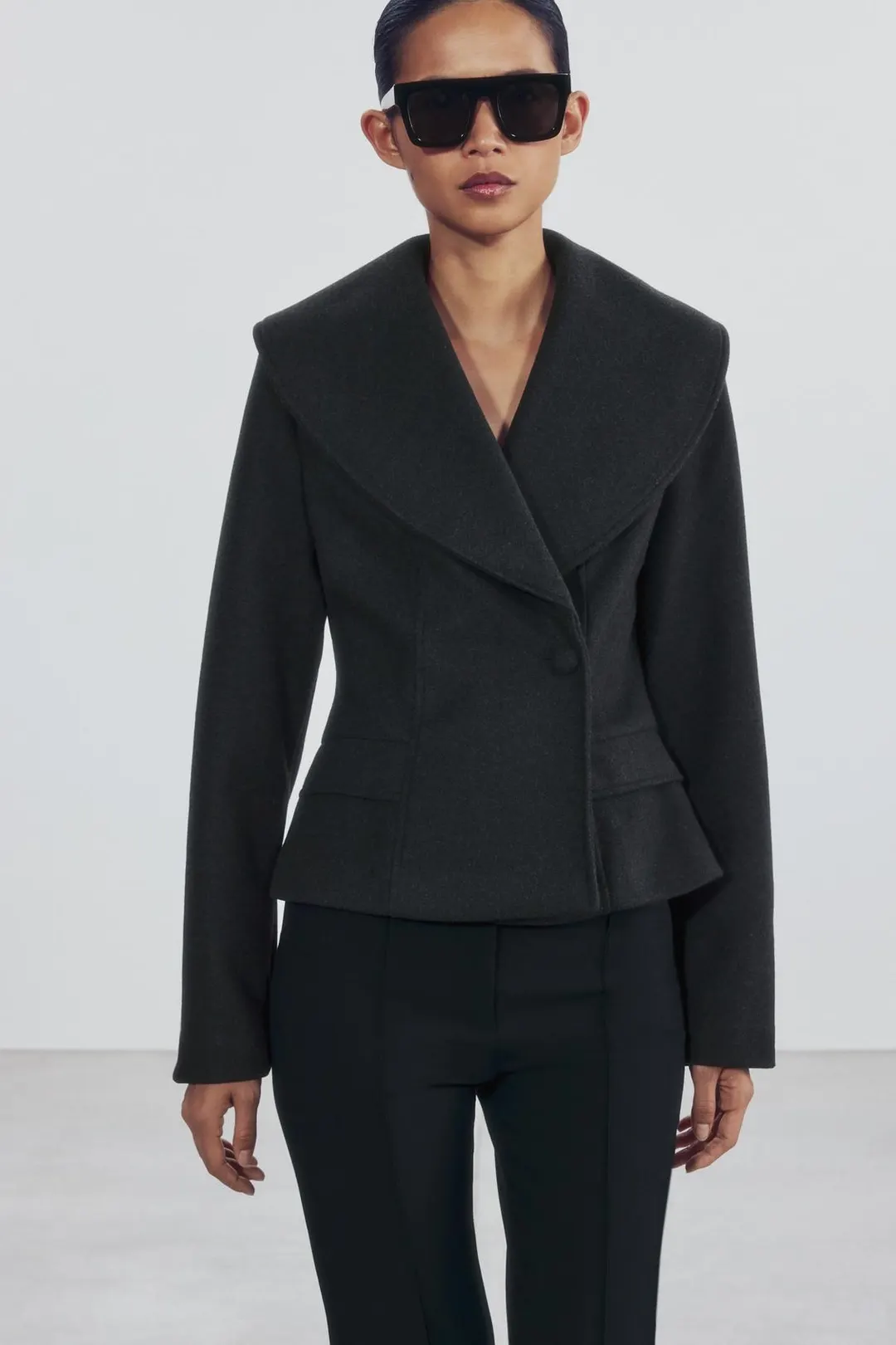 Жакет макси приталенный с лацканами, Zara