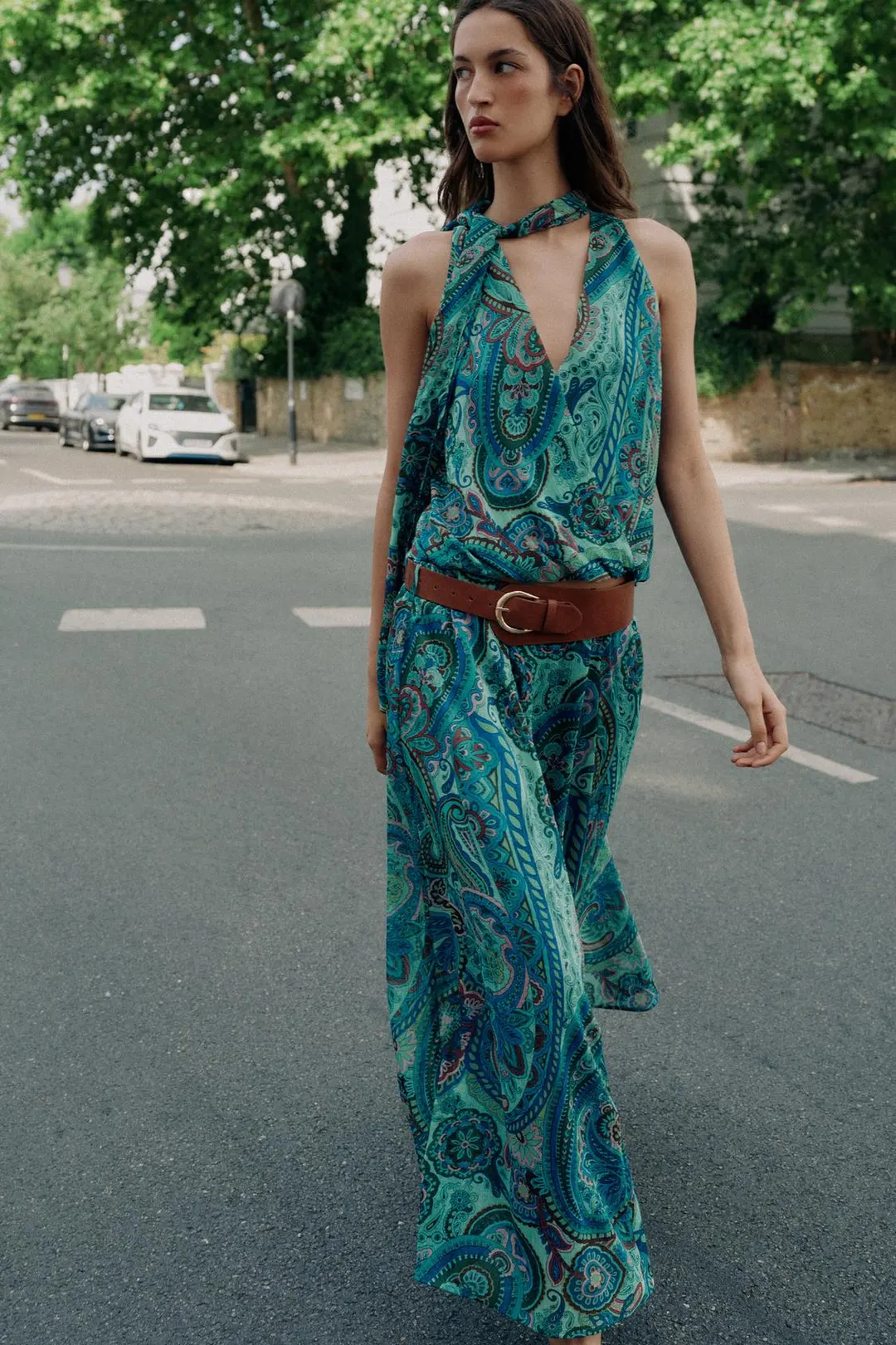 Юбка с принтом и ремнем, Zara