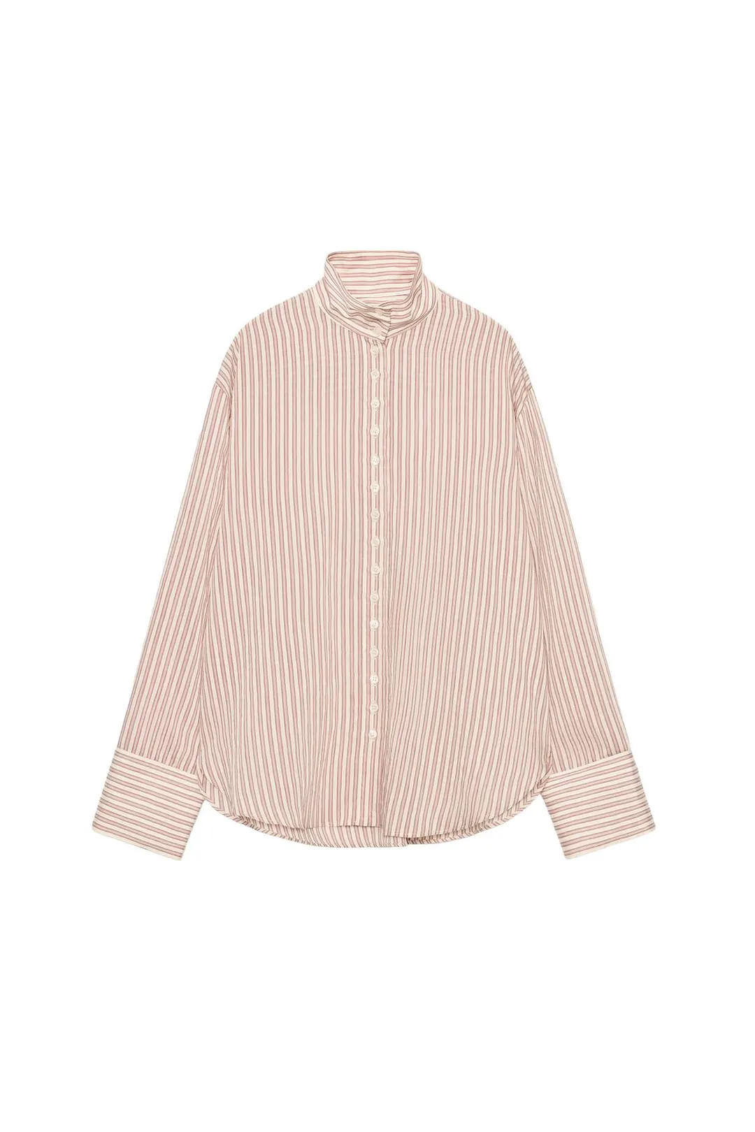 Рубашка в полоску с высоким воротником ZW Collection, Zara