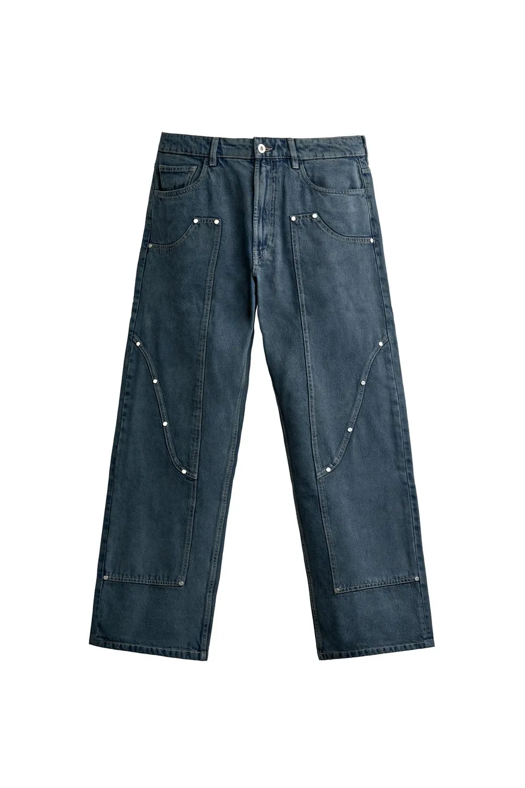 Джинсы свободного кроя с заклепками, Zara