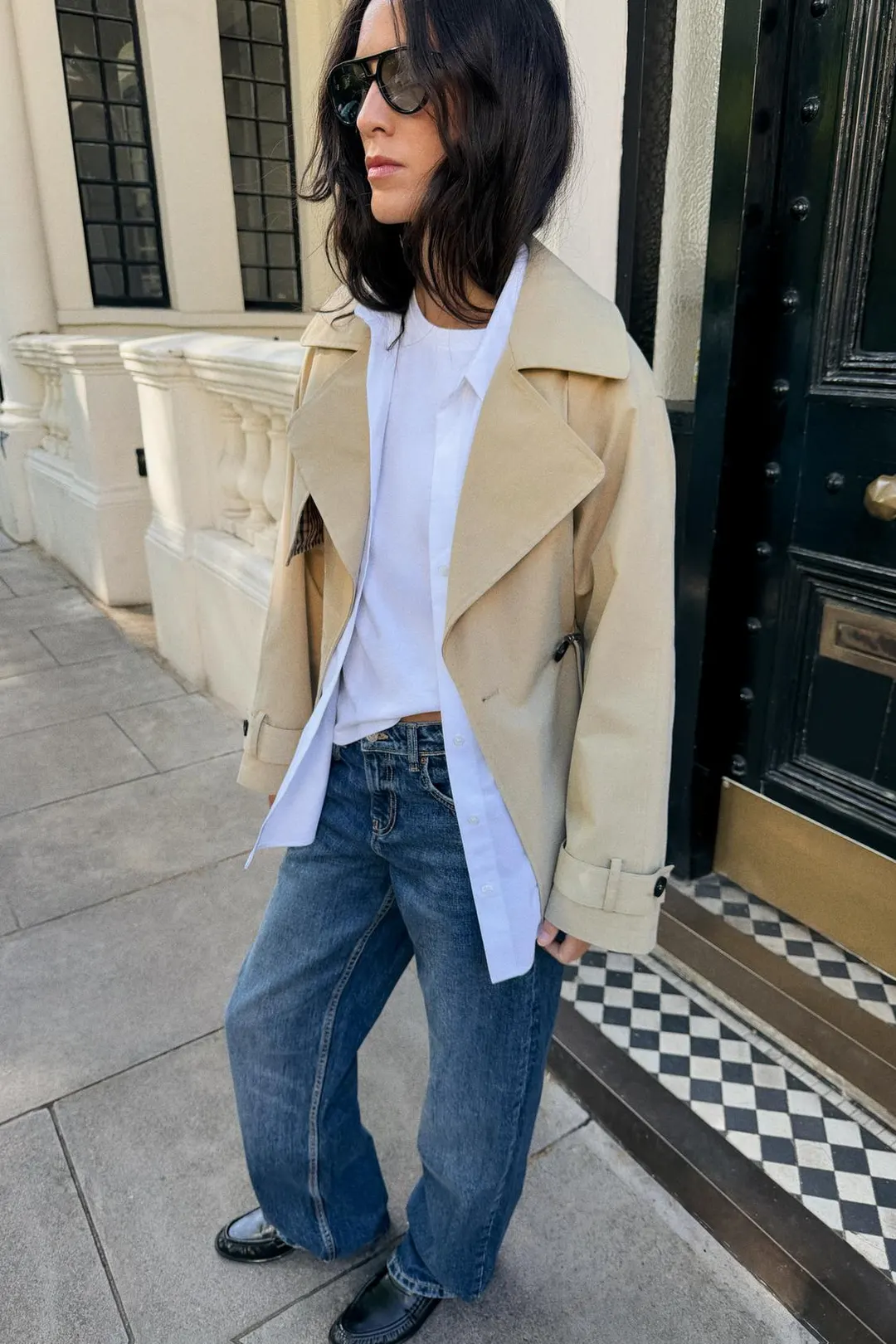 Тренч двубортный с кулиской, Zara