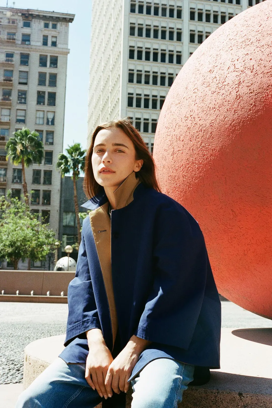 Тренч короткий ZW Collection двусторонний, Zara