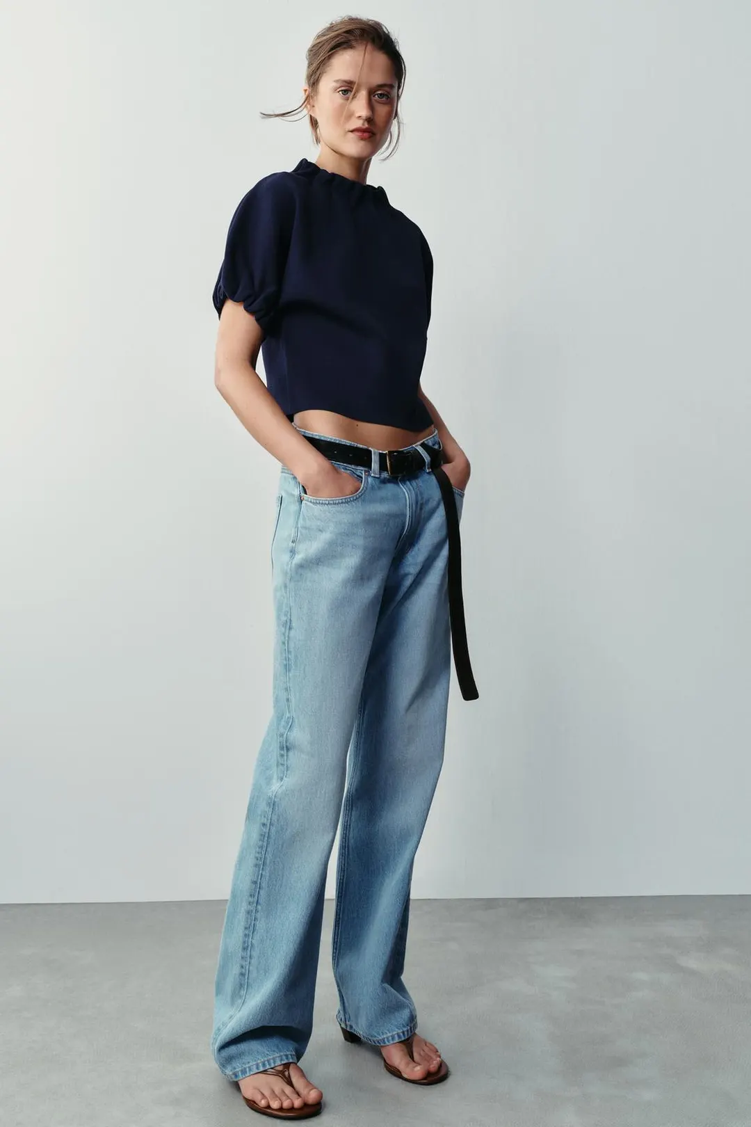 Трикотажный топ со сборками, Zara