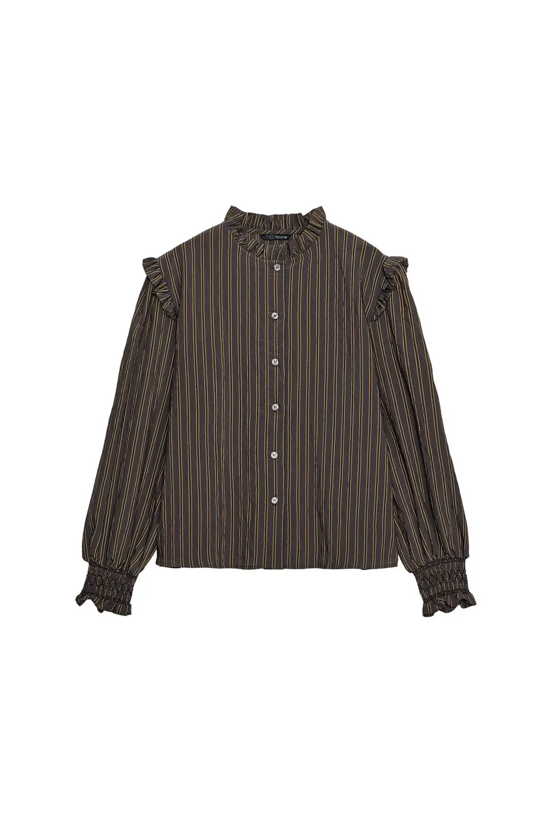 Блузка в полоску с оборками, Zara