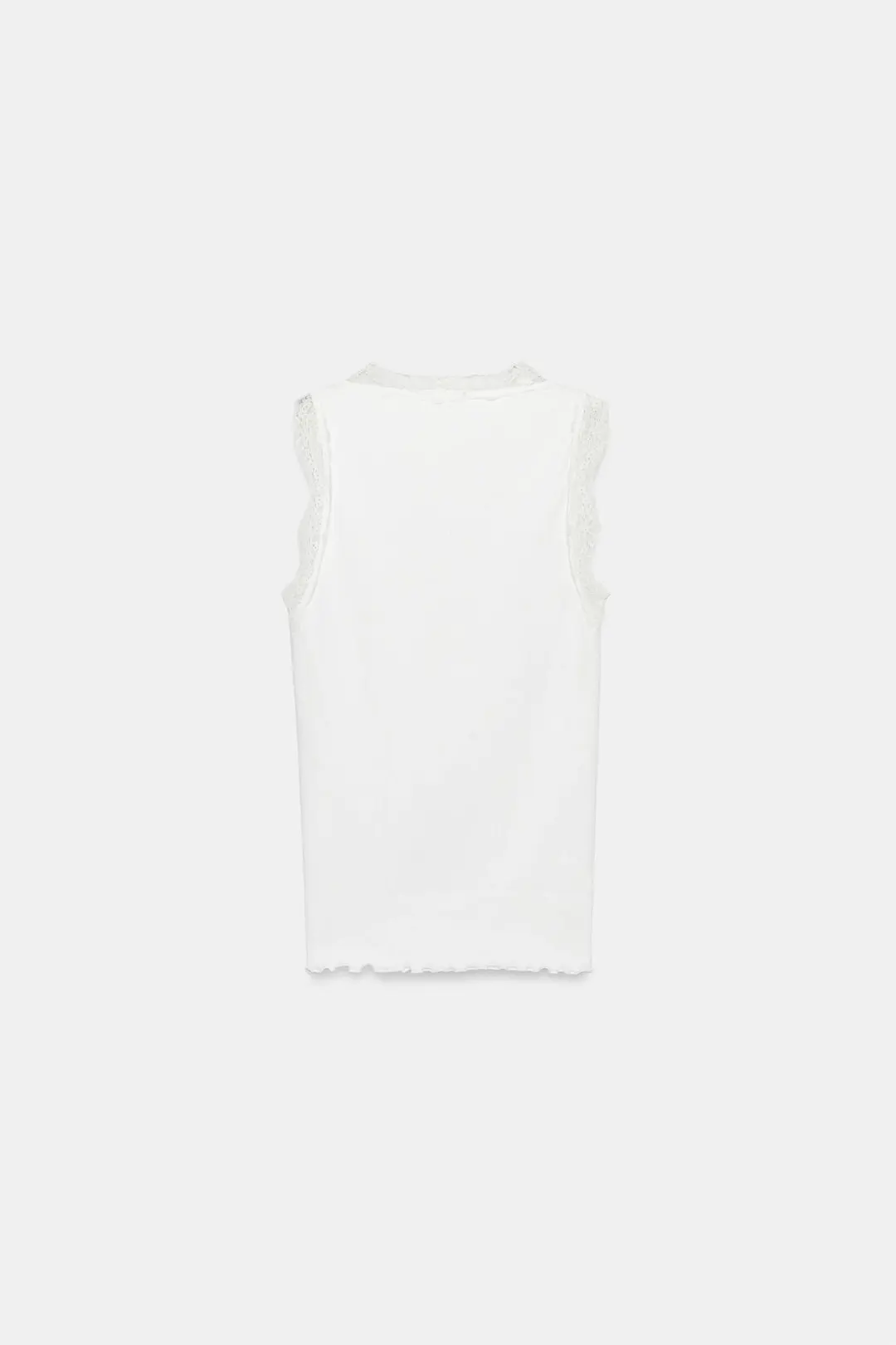Футболка в рубчик с кружевом, Zara