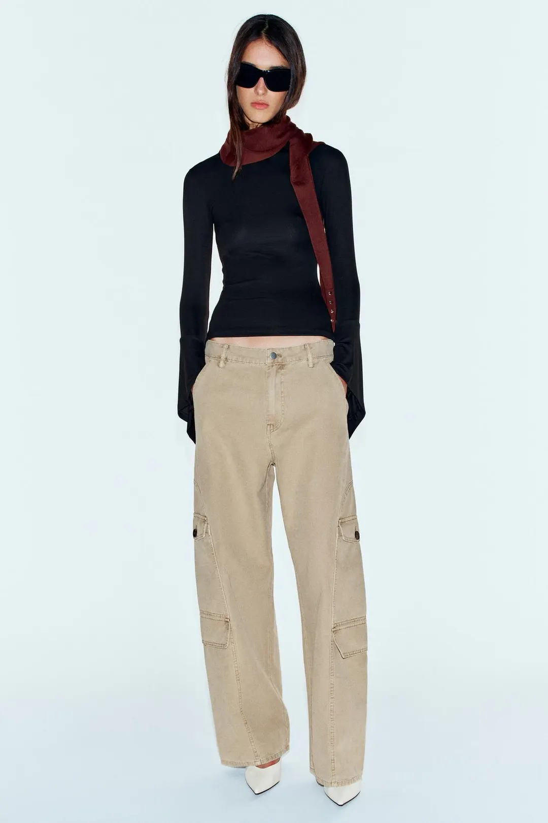 Футболка с рукавами с оборками, Zara