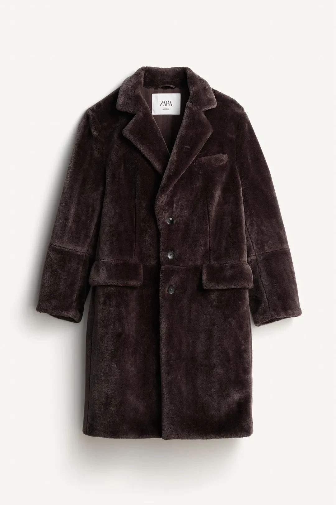 Пальто-сюртук свободного кроя из искусственного меха, Zara